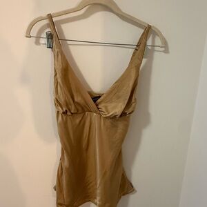 Le Chateau Vintage Gold Satin Blouse